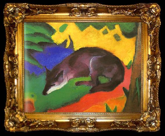 framed  Franz Marc Blue Black Fox, ta009-2